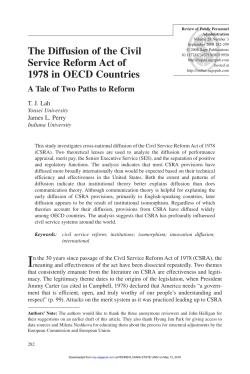 The Diffusion of the Civil Service Reform Act of 1978 in