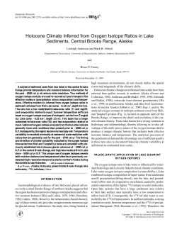 Holocene Climate Inferred from Oxygen Isotope Ratios in Lake