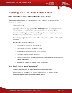 Substance Abuse - Canadian Psychological Association