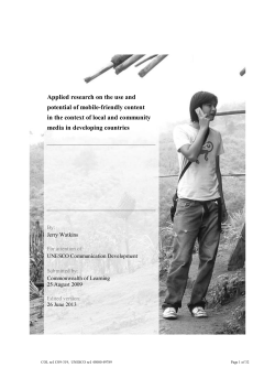 Applied research on the use and potential of mobile