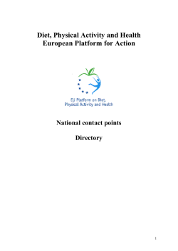 Diet, Physical Activity and Health European Platform for Action