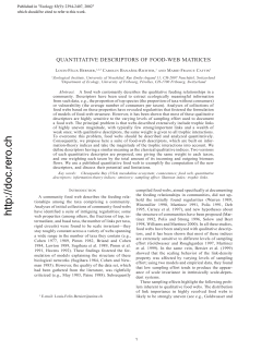 Quantitative descriptors of food web matrices