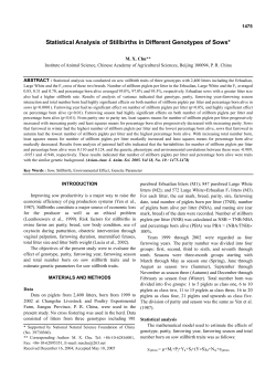 Statistical Analysis of Stillbirths in Different Genotypes of Sows*