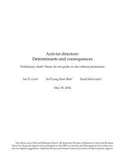 Activist directors: Determinants and consequences