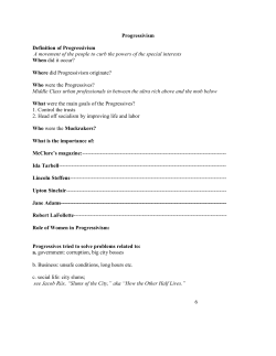 Progressivism Definition of Progressivism A movement of the people