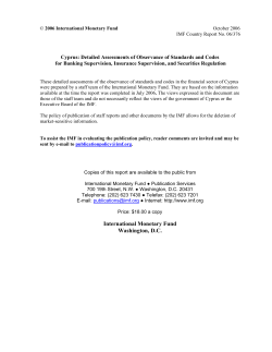 Cyprus: Detailed Assessments of Observance of Standards