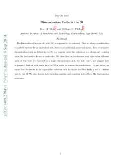 Dimensionless Units in the SI