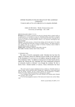 JEWISH TRADING IN FES ON THE EVE OF THE ALMOHAD