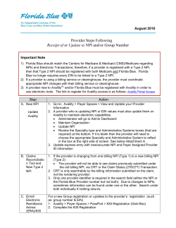 Provider Steps Following Receipt of or Update to NPI