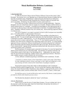 Mock Ratification Debates: Louisiana Purchase