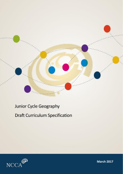 Junior Cycle Geography Draft Curriculum Specification