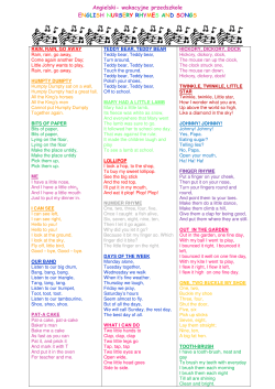 Angielski- wakacyjne przedszkole ENGLISH