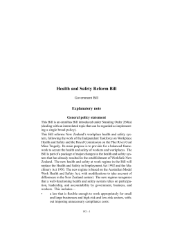 Health and Safety Reform Bill