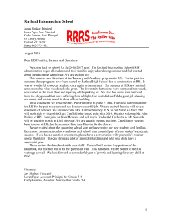 TABLE OF CONTENTS - Rutland Intermediate School