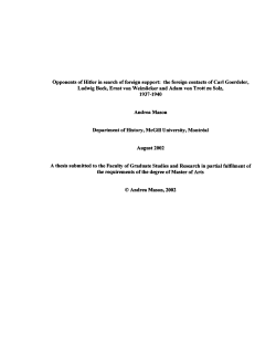 Opponents ofHitler in search offoreign support