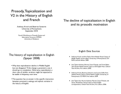 Prosody, Topicalization and V2 in the History of English and French