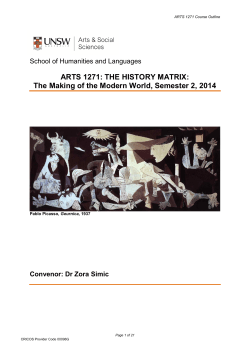 ARTS1271 The History Matrix: The Making of the Modern World