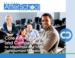 Core Knowledge and Competencies for Afterschool and Youth
