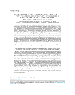 microclimate of natural cavity nests and its implications for a