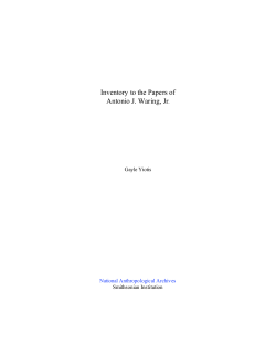 Inventory to the Papers of Antonio J. Waring, Jr.