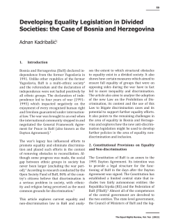Developing Equality Legislation in Divided Societies