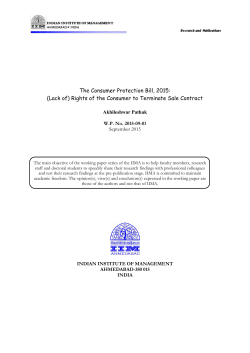 The Consumer Protection Bill, 2015: (Lack of) Rights of the