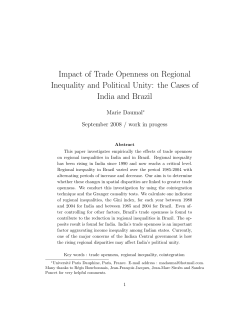 Impact of Trade Openness on Regional Inequality and Political Unity