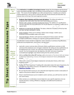 Tip Sh ee t: Com b in a tion R esu me Ty pe