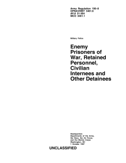Enemy Prisoners of War, Retained Personnel, Civilian Internees and