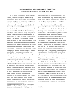 Paula Sanders, Ritual, Politics and the City in Fatimid Cairo, (Albany
