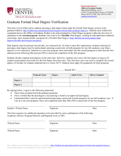 Dual Degree Approval Form
