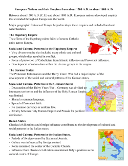 European Nations and their Empires from about 1500 AD to
