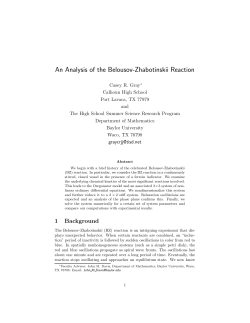 An Analysis of the Belousov-Zhabotinskii Reaction - Rose