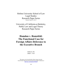 Hamdan v. Rumsfeld: The Functional Case for Foreign
