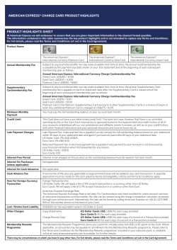 american express&reg; charge card product