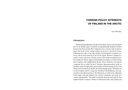 FOREIGN POlICy INTERESTS OF FINlAND IN ThE ARCTIC