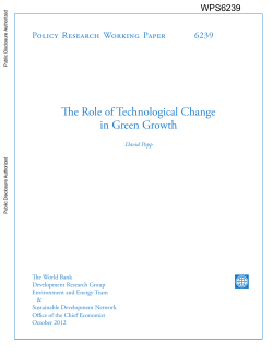 The Role of Technological Change in Green Growth, The World