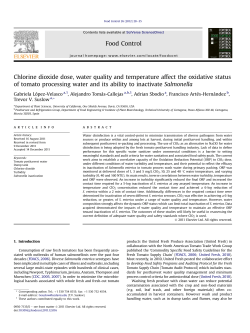 Chlorine dioxide dose, water quality and temperature affect