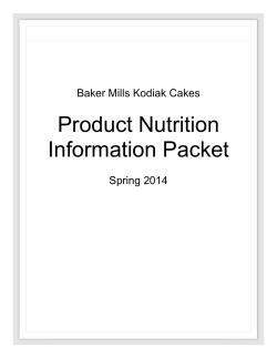 Product Nutrition Information Packet