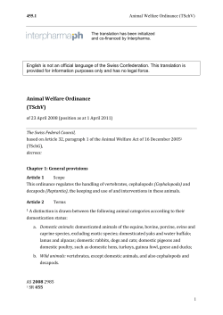 Animal Welfare Ordinance (TSchV)