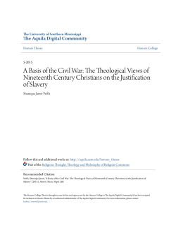 A Basis of the Civil War: The Theological Views of Nineteenth