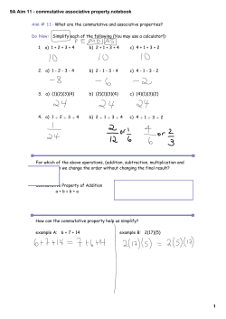 9A Aim 11 - commutative associative property