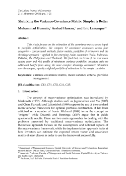 Shrinking the Variance-Covariance Matrix