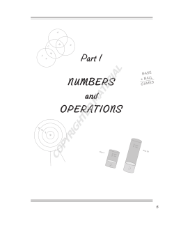Part I NUMBERS and OPERATIONS