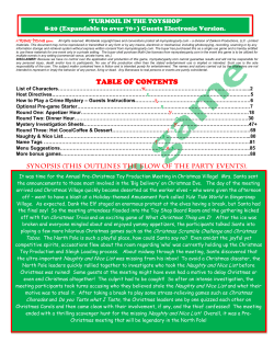 TABLE OF CONTENTS - My Mystery Party