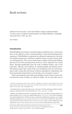 Book reviews - International Journal of Constitutional Law