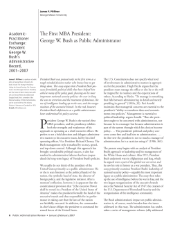The First MBA President: George W. Bush as