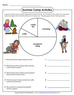 Summer Camp Pie Graph - Super Teacher Worksheets