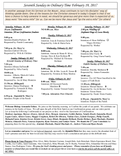 February 19, 2017 English - Holy Rosary / St. Mary`s Catholic