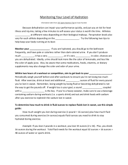 Monitoring Your Level of Hydration